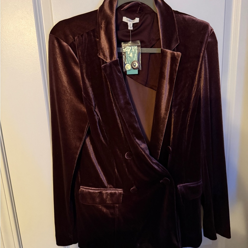 NWT Maurices Rich Velvet Double-Breasted Blazer - Picture 1 of 2